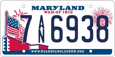 MD license plate 7AN6938