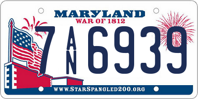 MD license plate 7AN6939