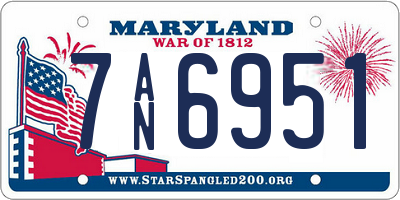 MD license plate 7AN6951