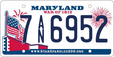 MD license plate 7AN6952