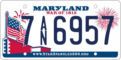 MD license plate 7AN6957