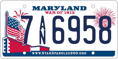 MD license plate 7AN6958