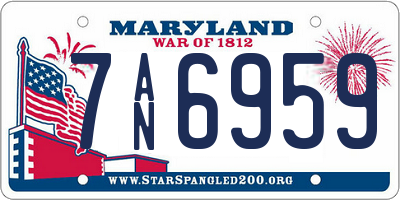 MD license plate 7AN6959