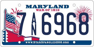MD license plate 7AN6968