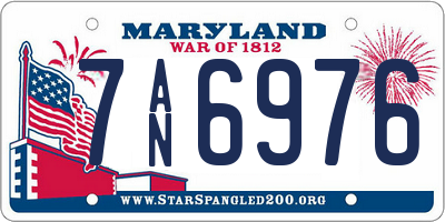 MD license plate 7AN6976
