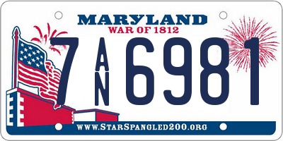 MD license plate 7AN6981