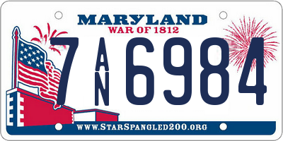 MD license plate 7AN6984
