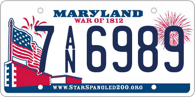 MD license plate 7AN6989