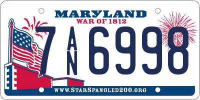 MD license plate 7AN6998