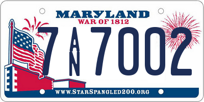 MD license plate 7AN7002