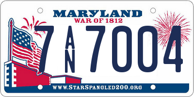 MD license plate 7AN7004
