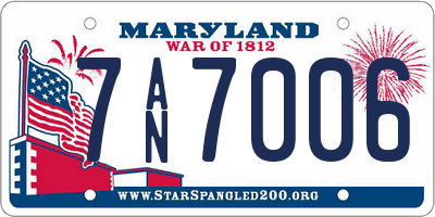 MD license plate 7AN7006