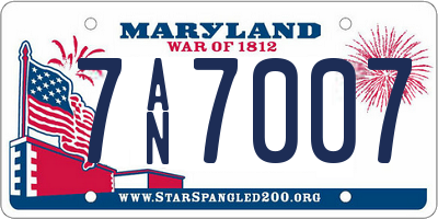 MD license plate 7AN7007