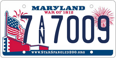 MD license plate 7AN7009