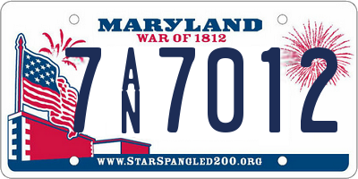 MD license plate 7AN7012