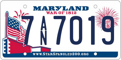 MD license plate 7AN7019