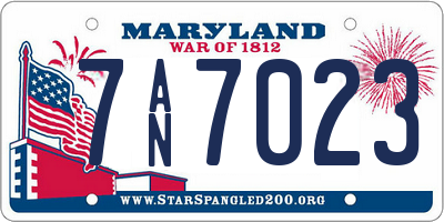 MD license plate 7AN7023