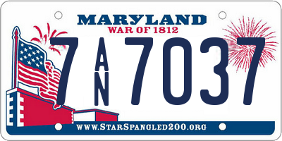 MD license plate 7AN7037