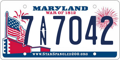 MD license plate 7AN7042