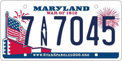 MD license plate 7AN7045