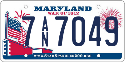 MD license plate 7AN7049