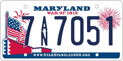 MD license plate 7AN7051