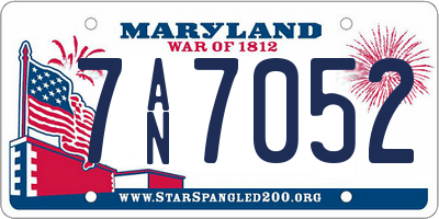 MD license plate 7AN7052