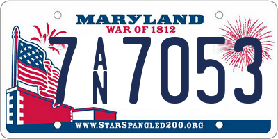 MD license plate 7AN7053
