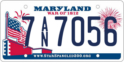 MD license plate 7AN7056