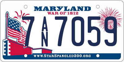 MD license plate 7AN7059
