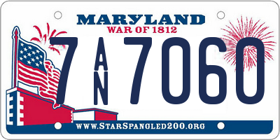 MD license plate 7AN7060
