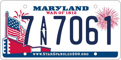 MD license plate 7AN7061
