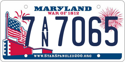 MD license plate 7AN7065