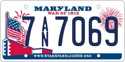 MD license plate 7AN7069