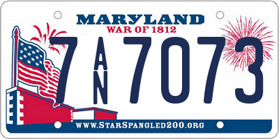 MD license plate 7AN7073