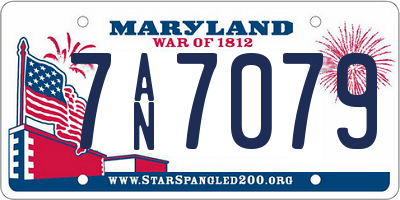 MD license plate 7AN7079