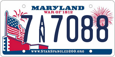 MD license plate 7AN7088