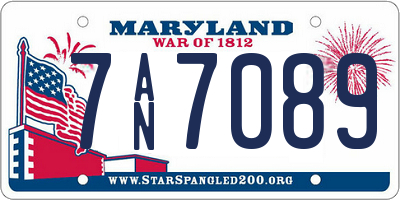 MD license plate 7AN7089