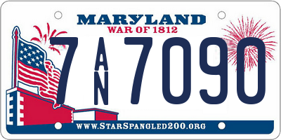 MD license plate 7AN7090