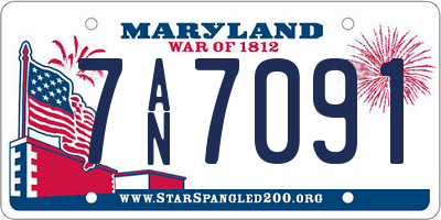 MD license plate 7AN7091