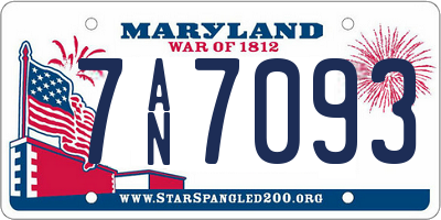 MD license plate 7AN7093