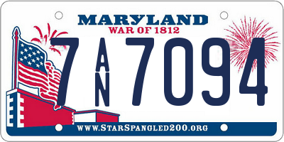 MD license plate 7AN7094