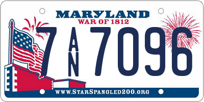MD license plate 7AN7096