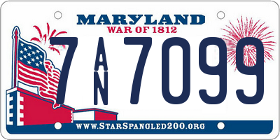 MD license plate 7AN7099