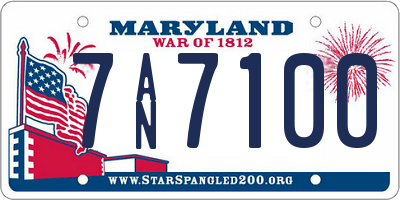 MD license plate 7AN7100