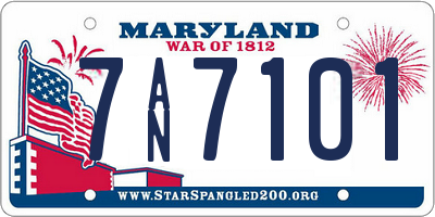 MD license plate 7AN7101