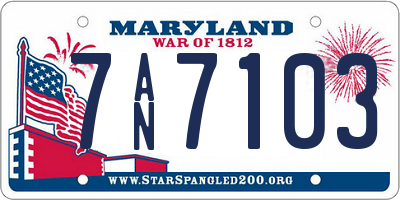 MD license plate 7AN7103
