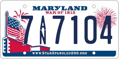 MD license plate 7AN7104
