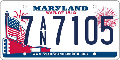 MD license plate 7AN7105