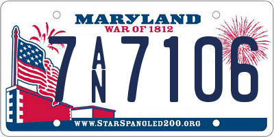 MD license plate 7AN7106